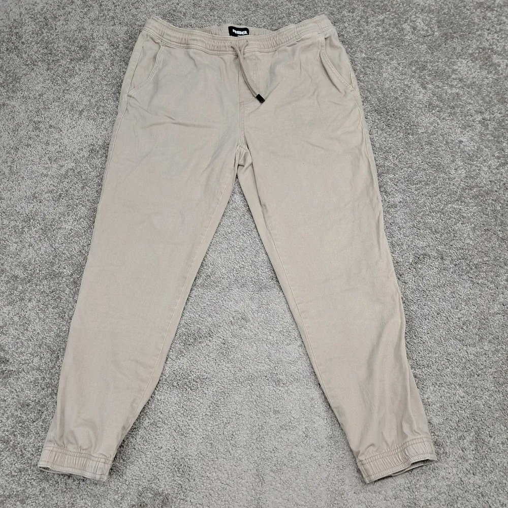 RSQ Mens Jogger Pants Tan Khaki Elastic Waist Drawstring Cotton Stretch Size XL